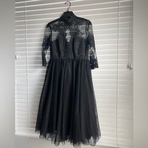 Chi chi London black laced maternity dress